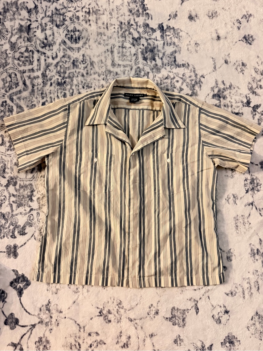 Ralph Lauren Vintage/Y2K Boys Size 14 Striped Short Sleeve Button-Up Shirt